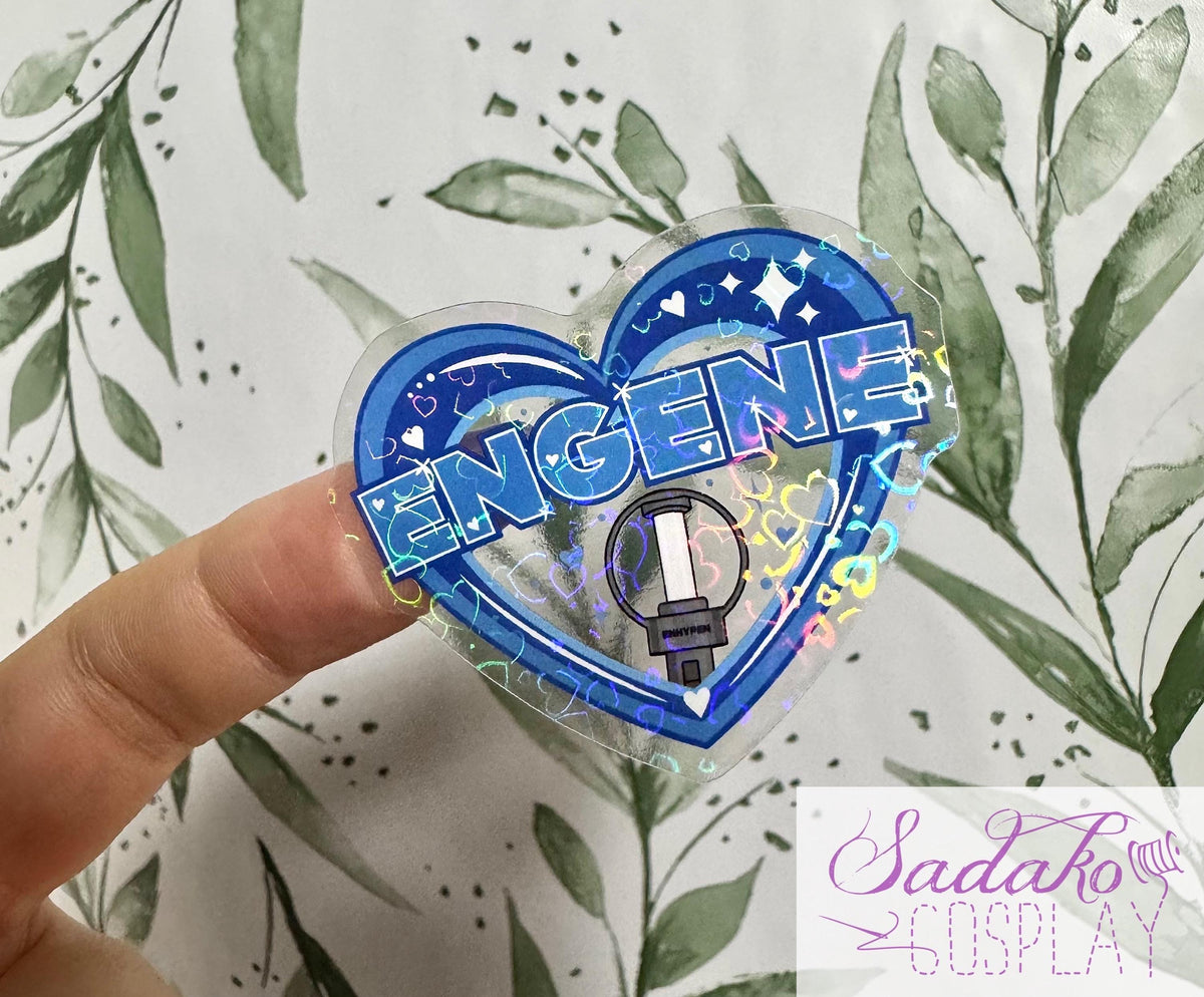 Enhypen & Engene transparenter Sticker - K-Pop Heart Collection, wasserfester Holo-Aufkleber