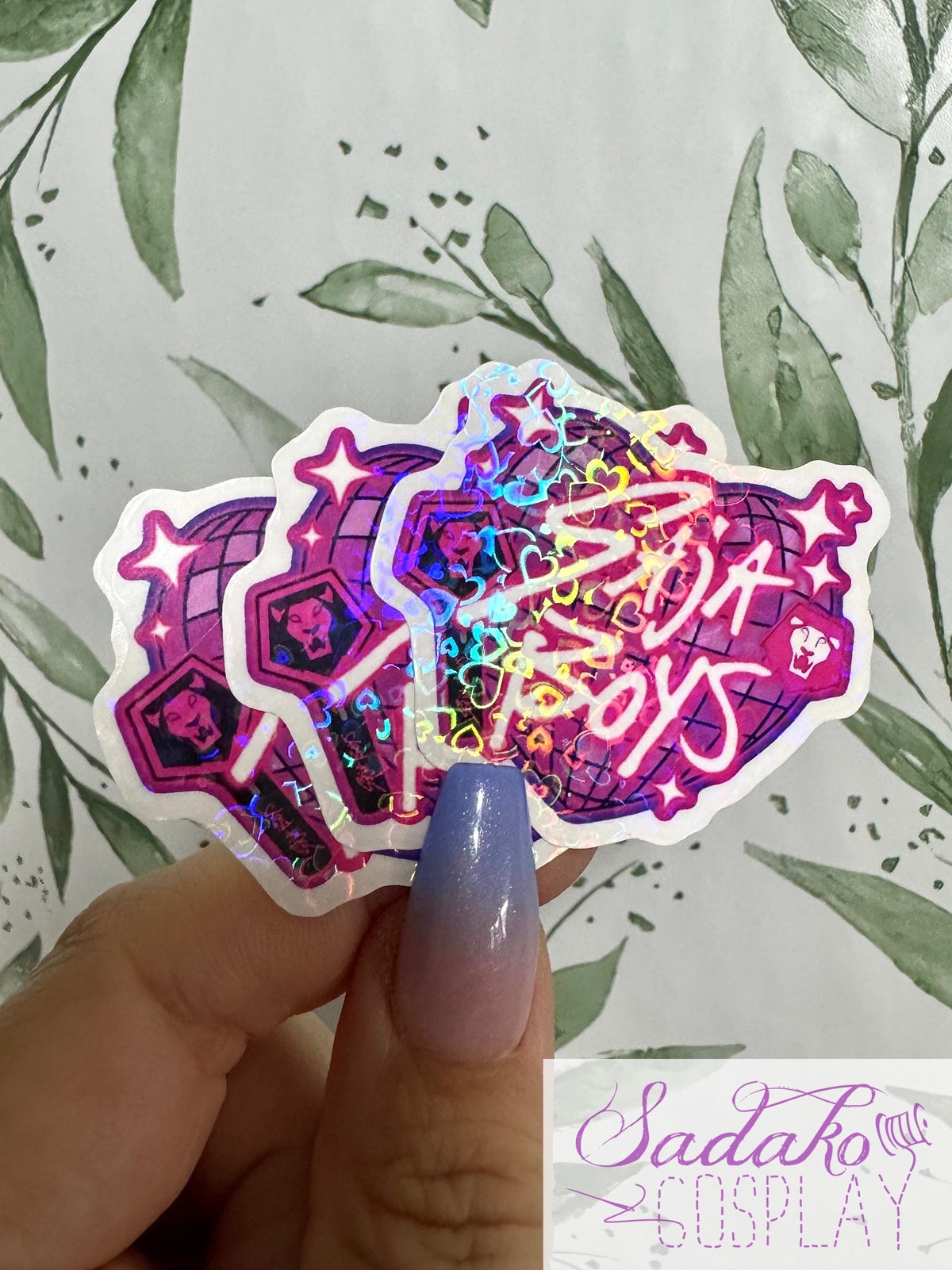 Saja Boys transparenter Glitter Sticker - K-Pop Heart Collection