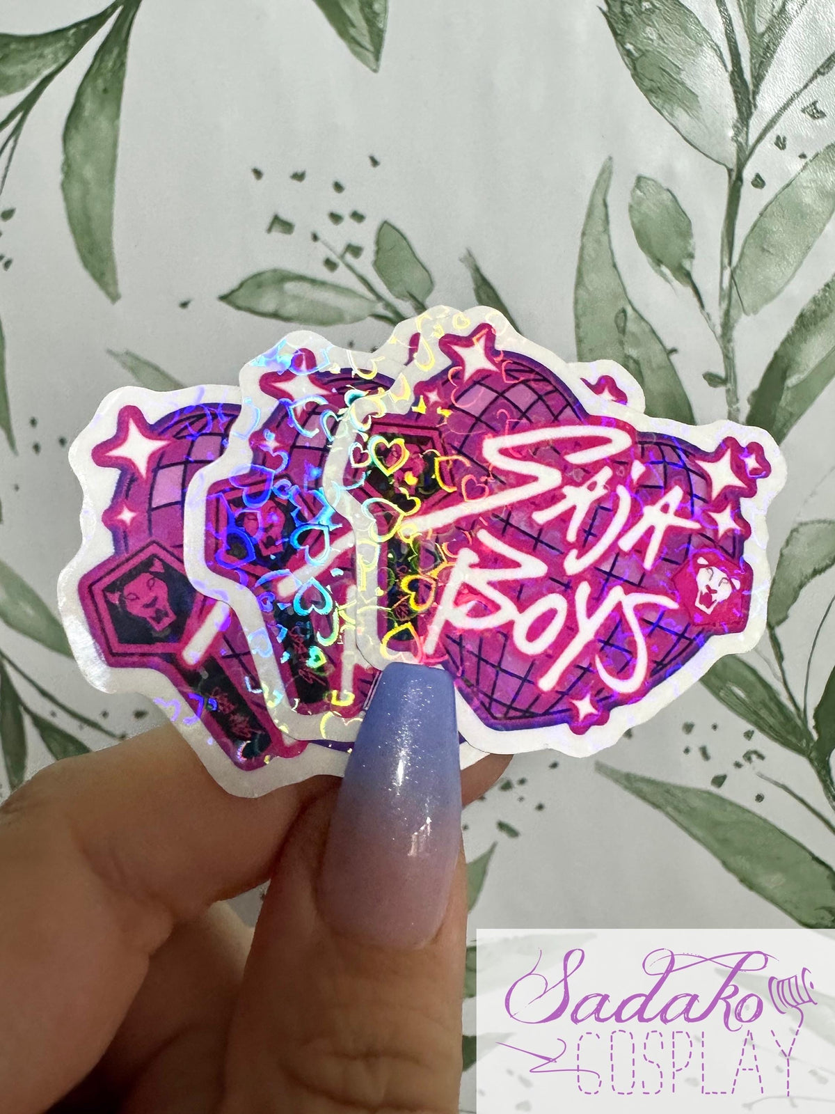 Saja Boys transparenter Glitter Sticker - K-Pop Heart Collection