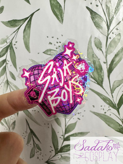 Saja Boys transparenter Glitter Sticker - K-Pop Heart Collection