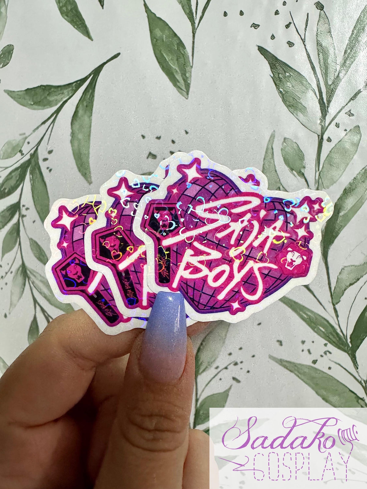 Saja Boys transparenter Glitter Sticker - K-Pop Heart Collection