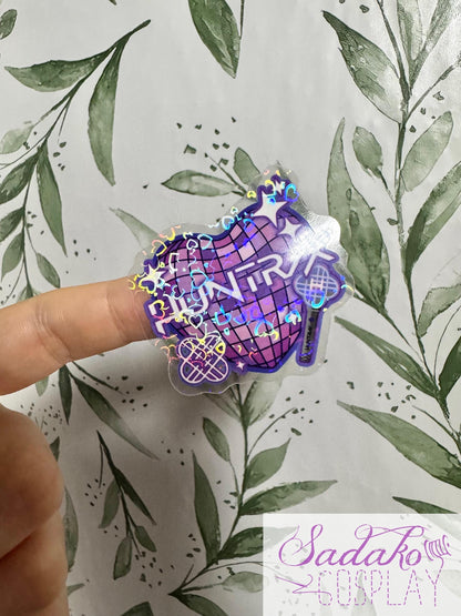 Huntrix transparenter Glitter Sticker - K-Pop Heart Collection