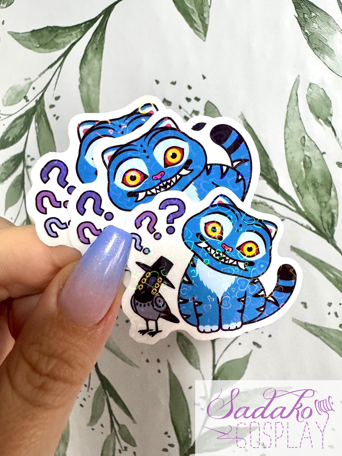 Confused Derpy Tiger & Sussie transparenter Sticker - wasserfester Holo-Aufkleber, K-Pop Demon Hunters