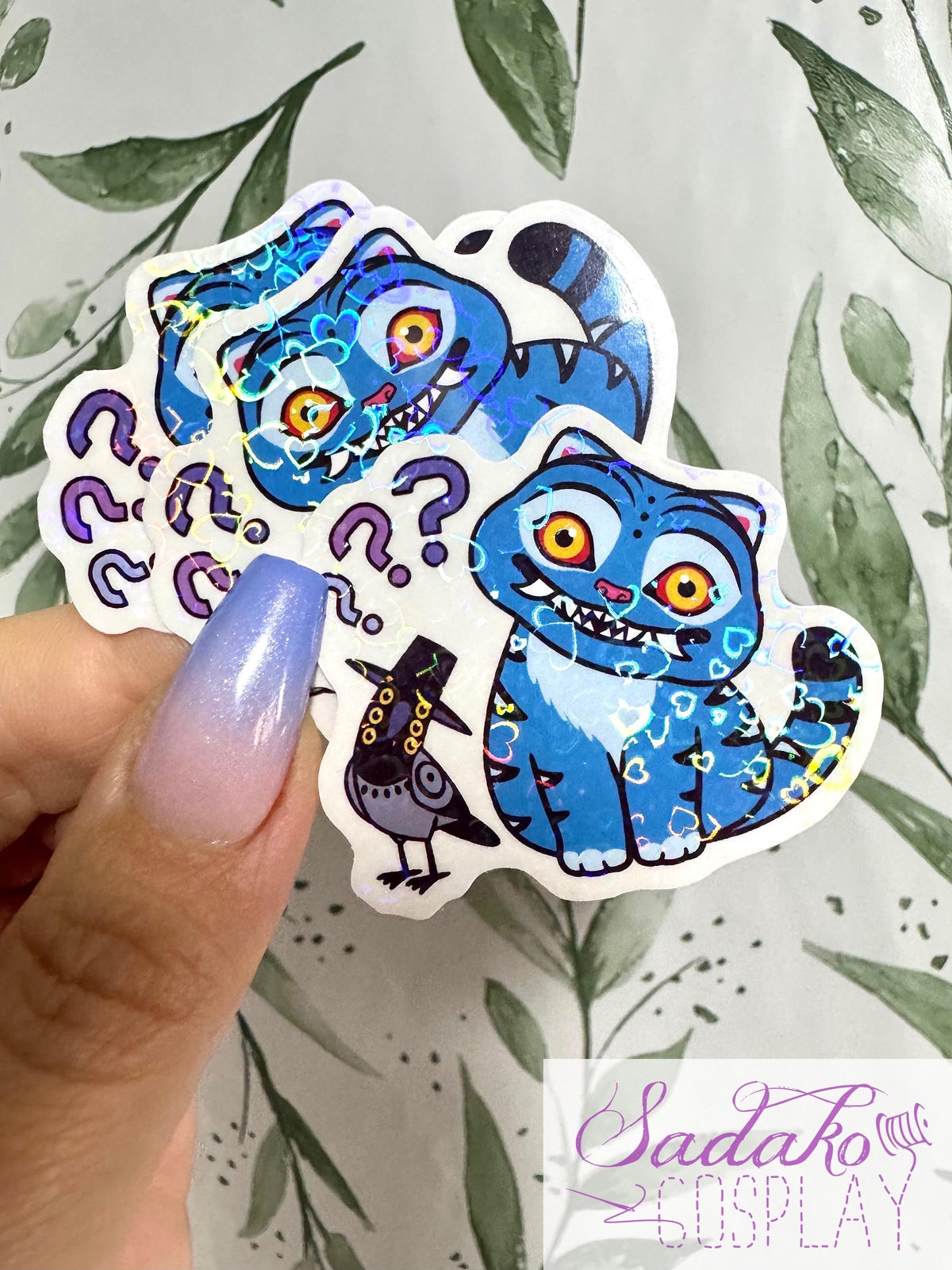 Confused Derpy Tiger & Sussie transparenter Sticker - wasserfester Holo-Aufkleber, K-Pop Demon Hunters