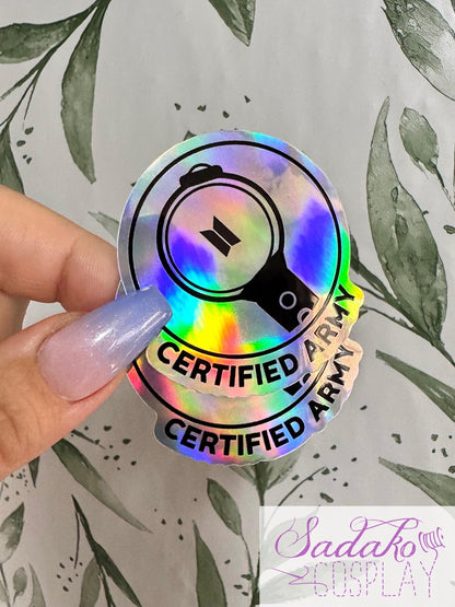 Certified Army Sticker - wasserfester lightstick Holo-Aufkleber, BTS