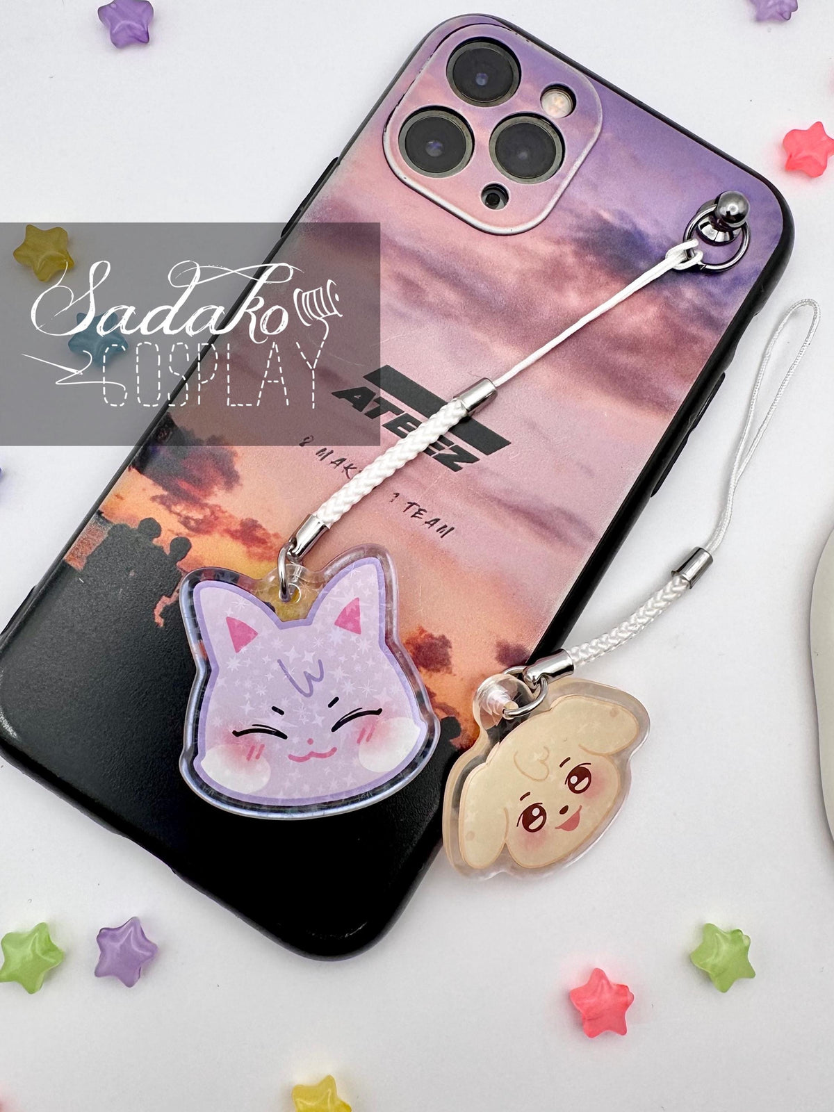 ATEEZ "Aniteez" Phone Charm Keychain mit Holo-Stern-Effekt