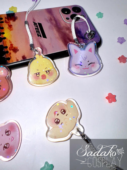ATEEZ "Aniteez" Phone Charm Keychain mit Holo-Stern-Effekt