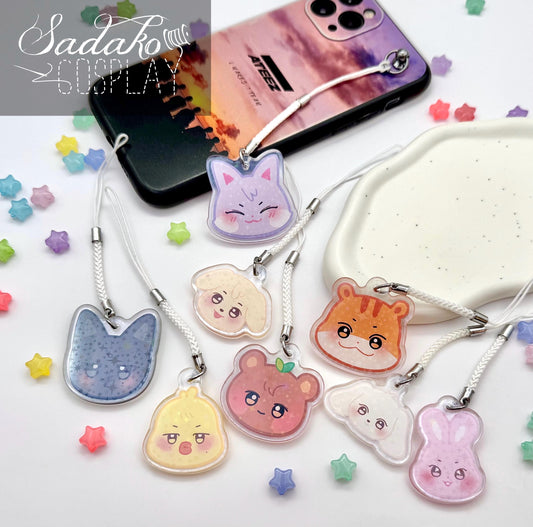 ATEEZ "Aniteez" Phone Charm Keychain mit Holo-Stern-Effekt
