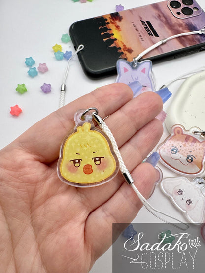 ATEEZ "Aniteez" Phone Charm Keychain mit Holo-Stern-Effekt