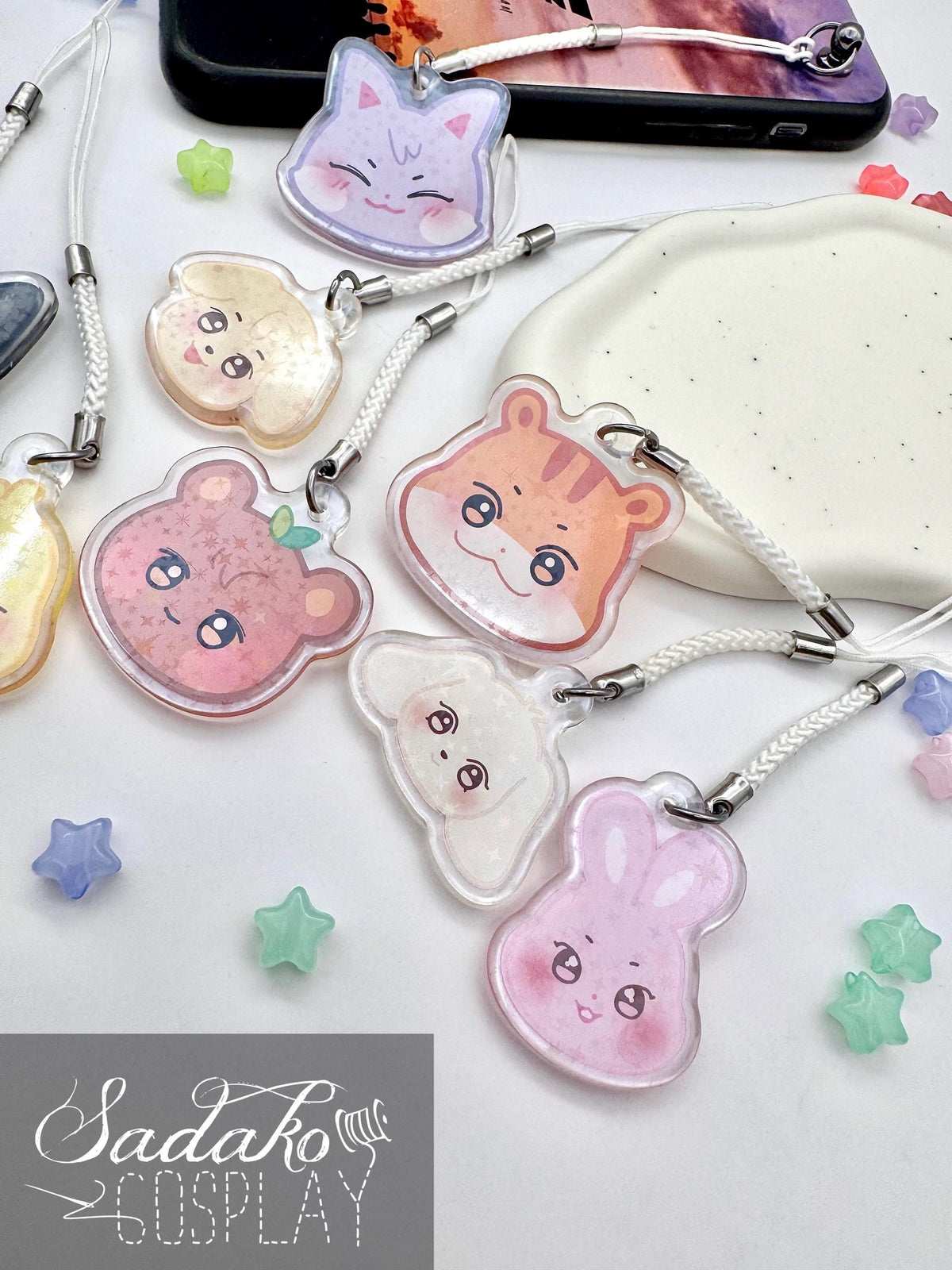ATEEZ "Aniteez" Phone Charm Keychain mit Holo-Stern-Effekt