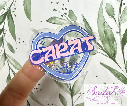 Seventeen & Carat transparenter Glitter Sticker - K-Pop Heart Collection