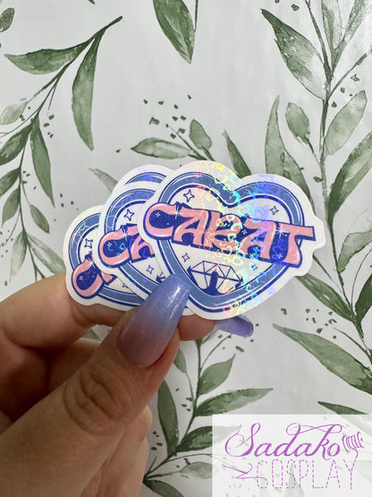 Seventeen & Carat transparenter Glitter Sticker - K-Pop Heart Collection