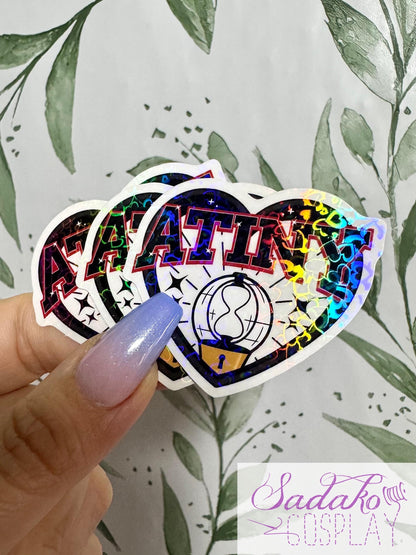 ATEEZ & Atiny transparenter Sticker - K-Pop Heart Collection, wasserfester Holo-Aufkleber