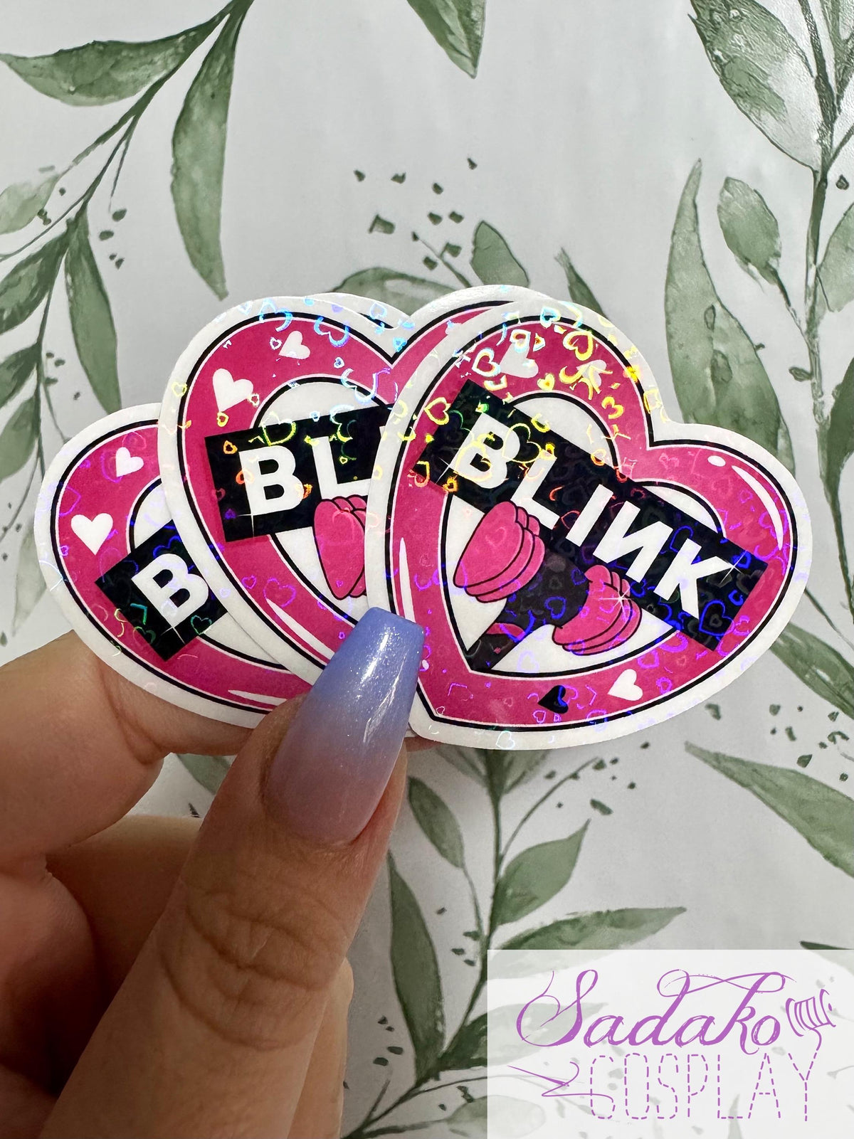 Black Pink & Blink transparenter Sticker - K-Pop Heart Collection, wasserfester Holo-Aufkleber