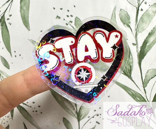 Stray Kids & Stay transparenter Glitter Sticker - K-Pop Heart Collection