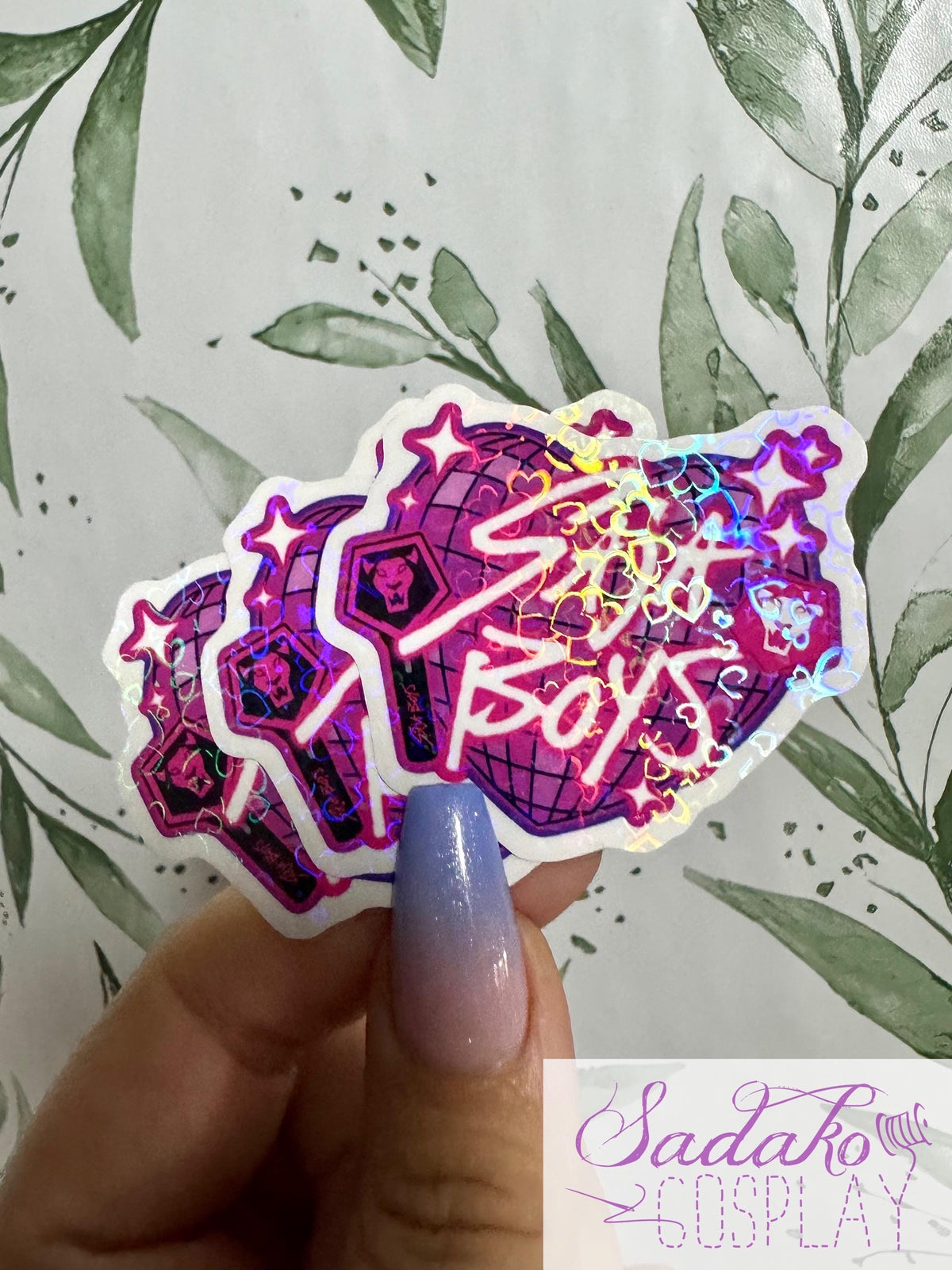 Saja Boys transparenter Glitter Sticker - K-Pop Heart Collection
