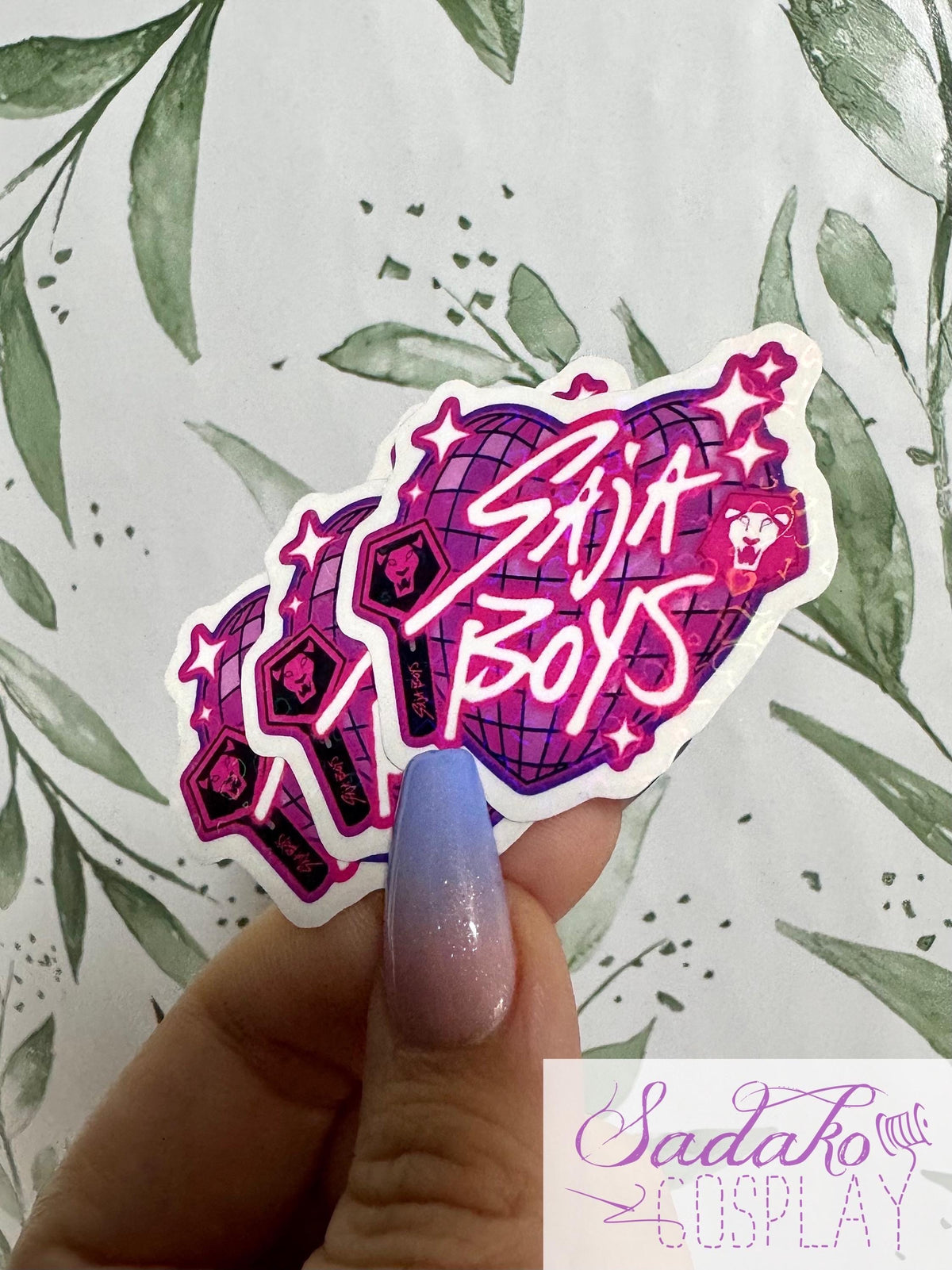 Saja Boys transparenter Glitter Sticker - K-Pop Heart Collection