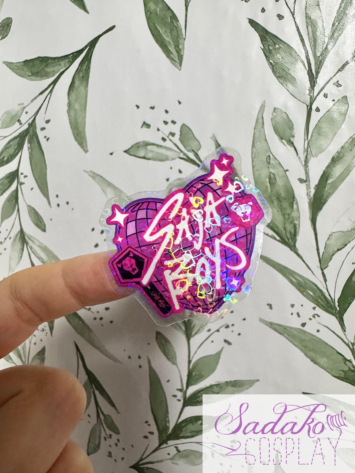 Saja Boys transparenter Glitter Sticker - K-Pop Heart Collection