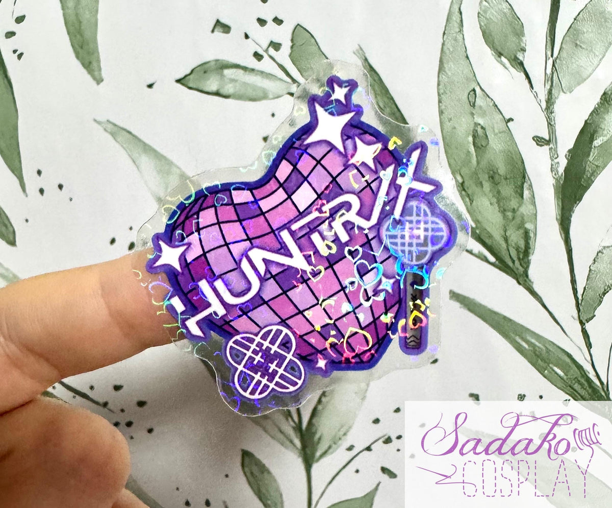 Huntrix transparenter Glitter Sticker - K-Pop Heart Collection
