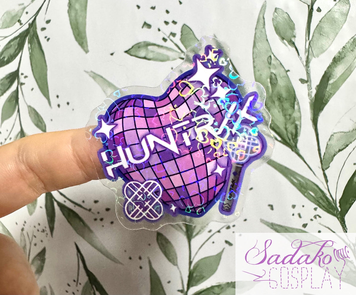 Huntrix transparenter Glitter Sticker - K-Pop Heart Collection