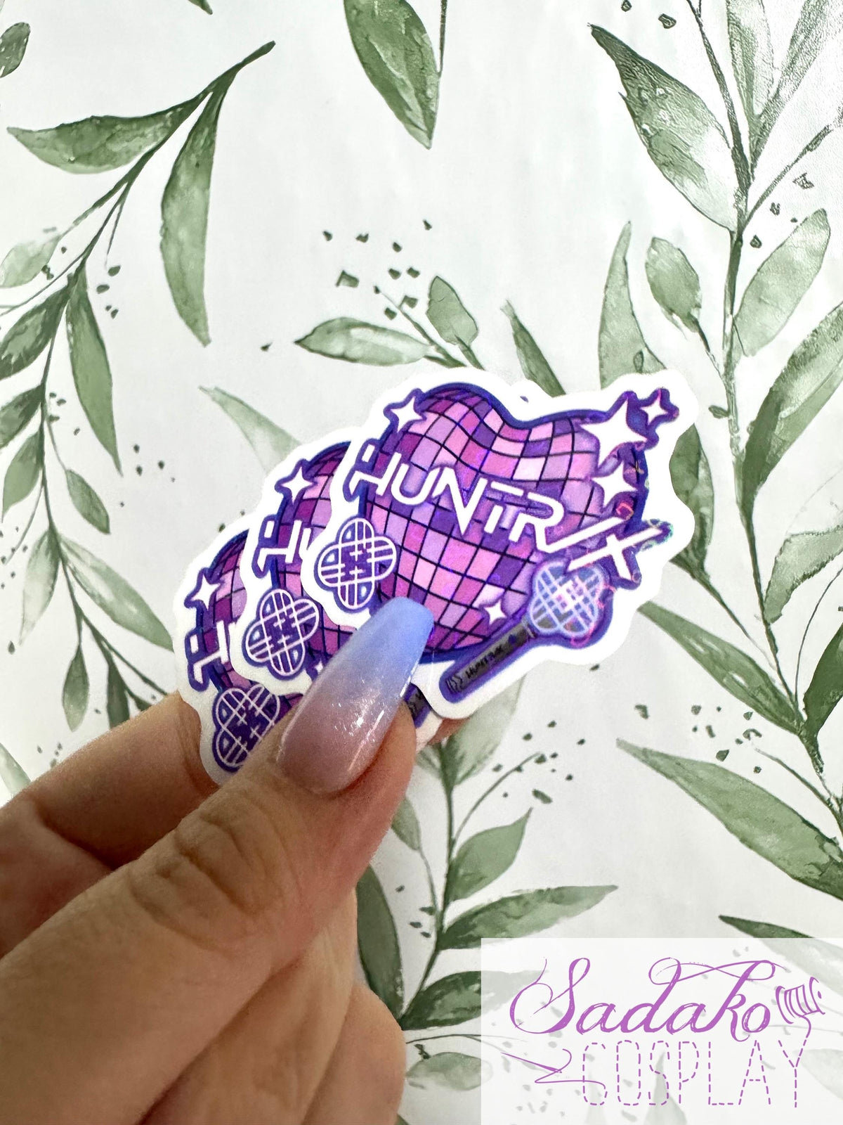 Huntrix transparenter Glitter Sticker - K-Pop Heart Collection
