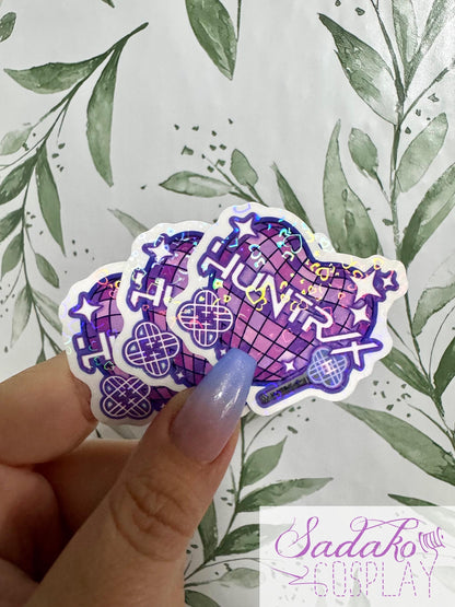 Huntrix transparenter Glitter Sticker - K-Pop Heart Collection