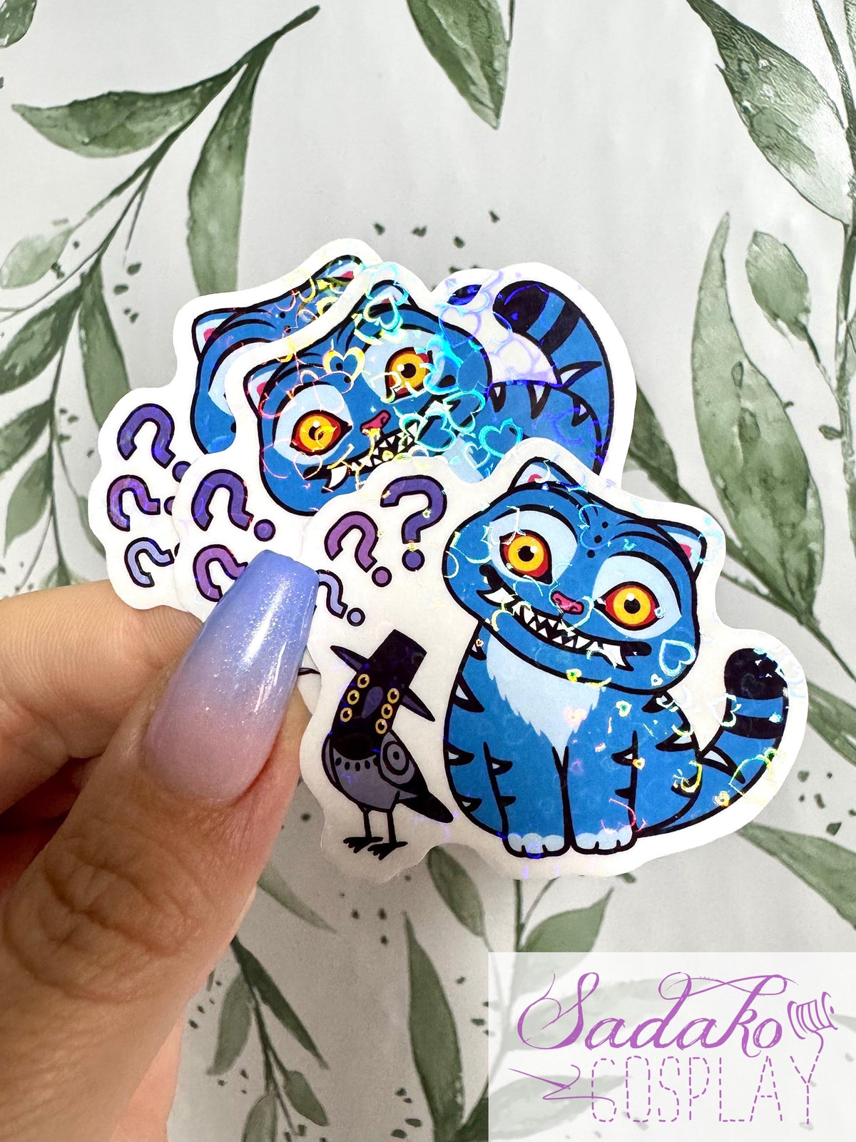 Confused Derpy Tiger & Sussie transparenter Sticker - wasserfester Holo-Aufkleber, K-Pop Demon Hunters