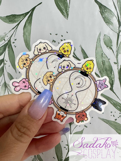 Aniteez Chromer Kompass transparenter Sticker - wasserfester Holo-Aufkleber, ATEEZ