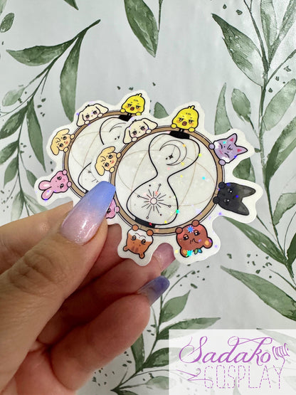 Aniteez Chromer Kompass transparenter Sticker - wasserfester Holo-Aufkleber, ATEEZ