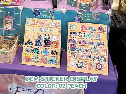 Sticker Display 4-reihig für 10cm Sticker, Postkarten, Prints - Aufsteller, Ständer für Convention Artist Alley Booth, Marktstand