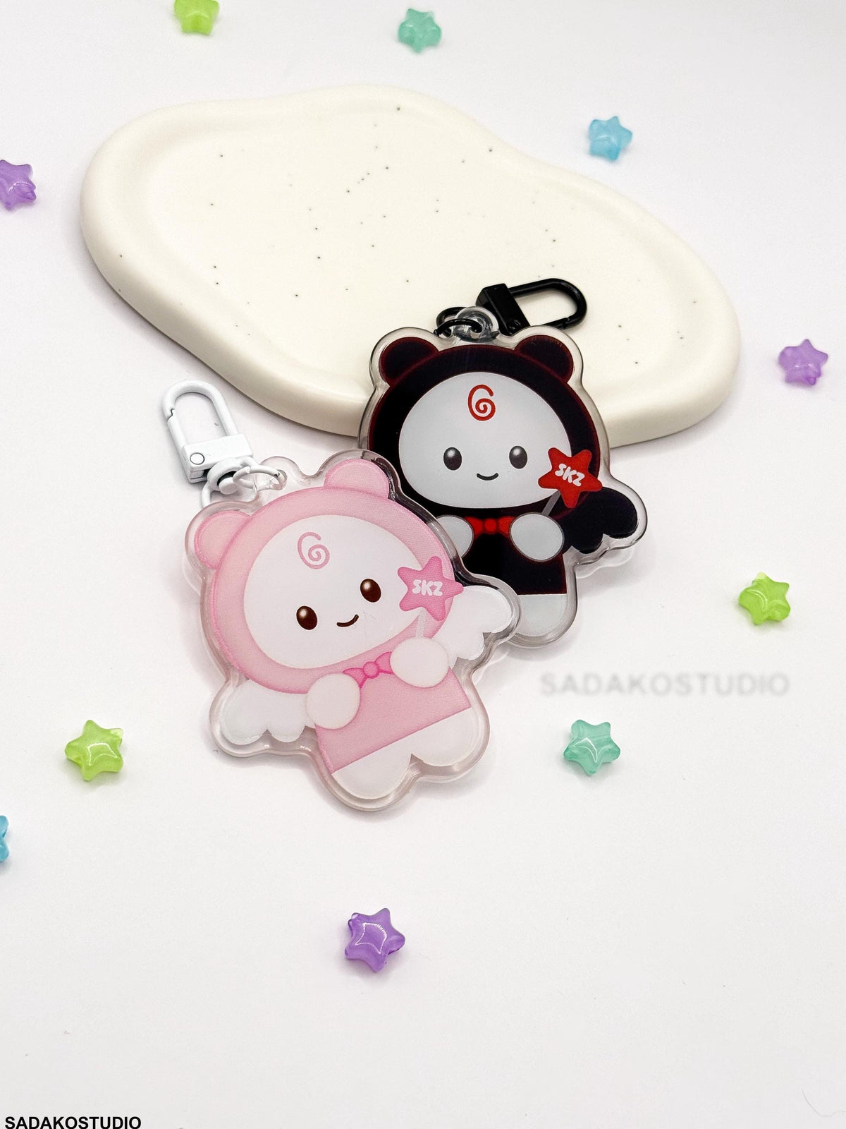 STAYlight Keychain hell oder dunkel, Stray Kids acrylic Anhänger, SKZOO Angel für STAY