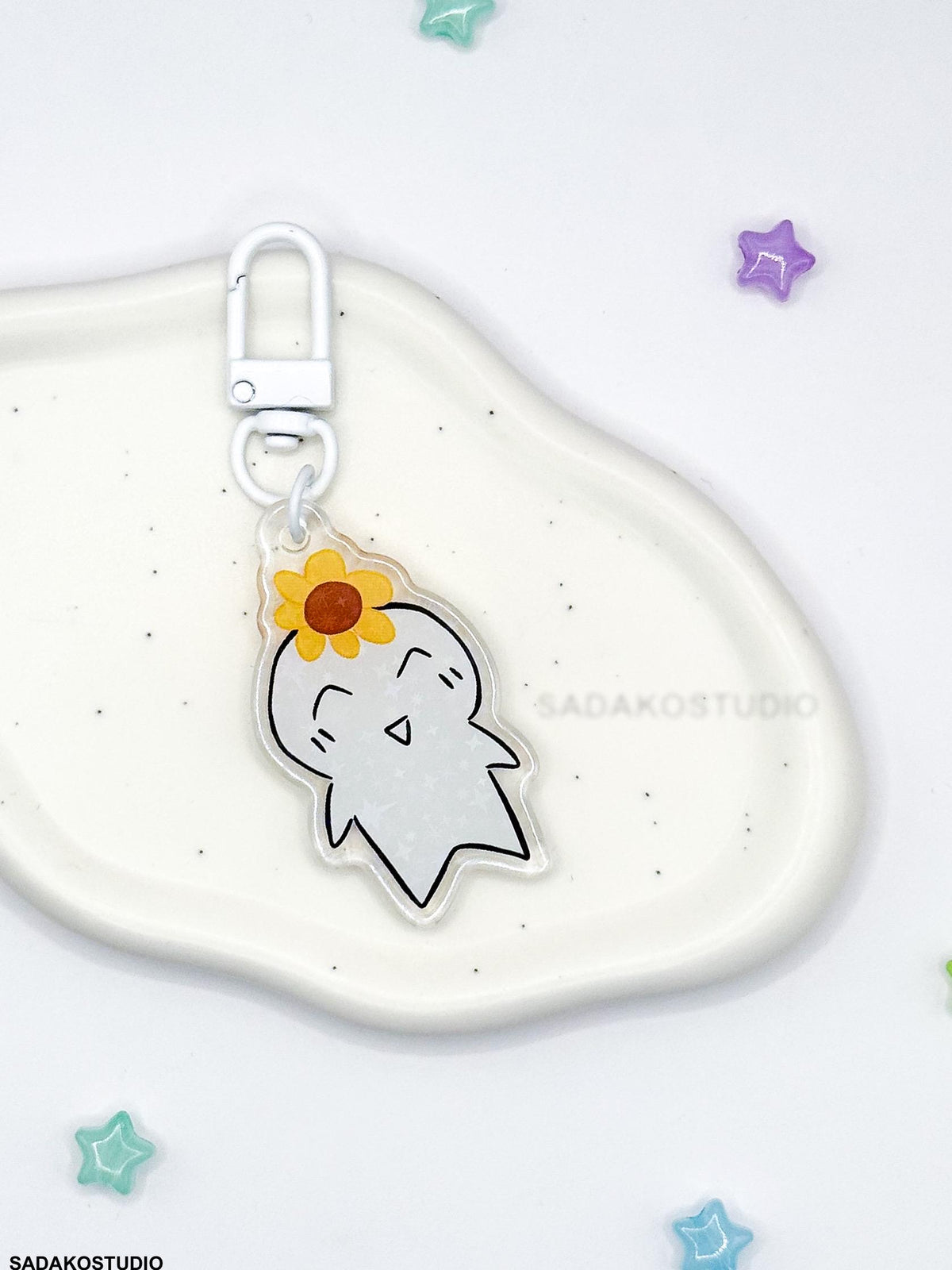 Hehetmon Acryl Keychain mit holographischen Glitzer Sternen, ATEEZ Yeosang acrylic Anhänger für Atiny & Yeodoongi