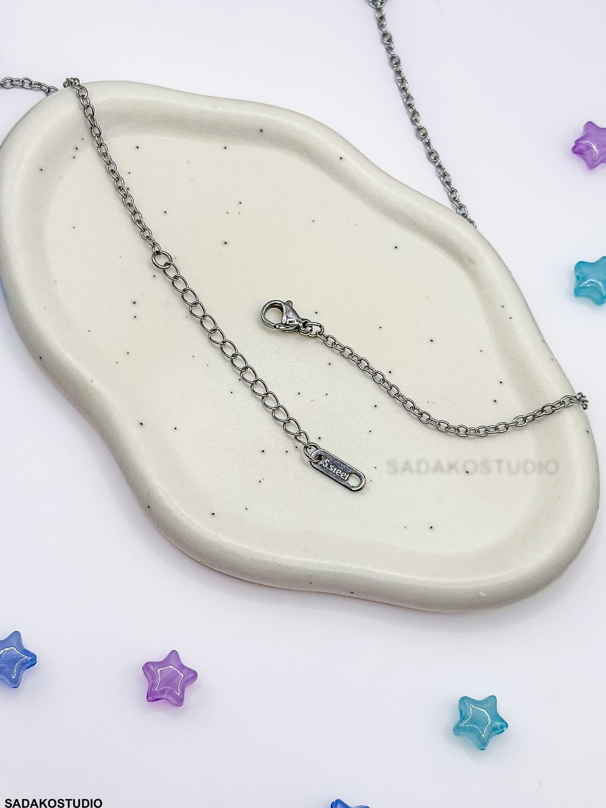 Atiny Star 1117 Halskette, ATEEZ Fandom Kette aus Edelstahl mit blauem Zirkonia, Fan merchandise K-Pop