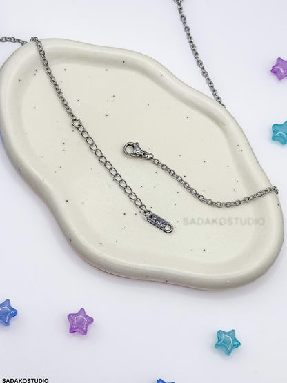 Atiny Star 1117 Halskette, ATEEZ Fandom Kette aus Edelstahl mit blauem Zirkonia, Fan merchandise K-Pop