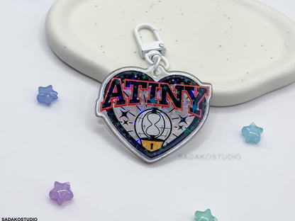 ATEEZ & Atiny Glitzer Keychain - K-Pop Heart Collection, Acryl Anhänger mit Holo-Effekt