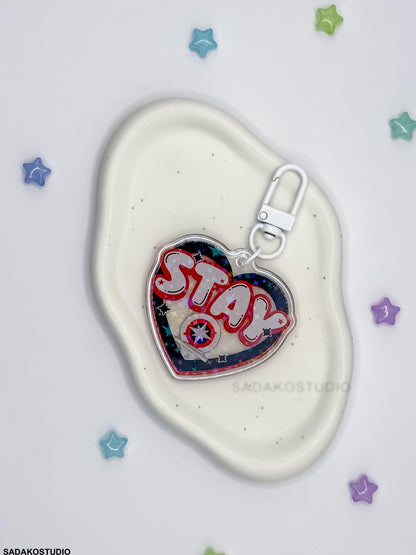 Stray Kids & STAY Glitzer Keychain - K-Pop Heart Collection, Acryl Anhänger mit Holo-Effekt