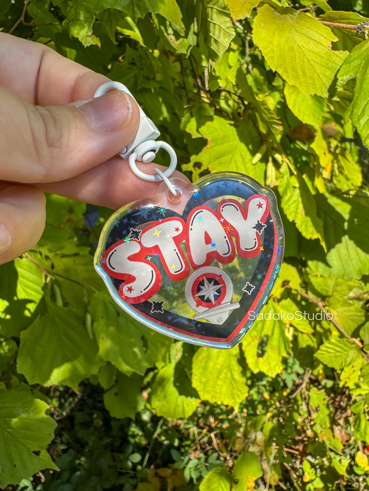 Stray Kids & STAY Glitzer Keychain - K-Pop Heart Collection, Acryl Anhänger mit Holo-Effekt