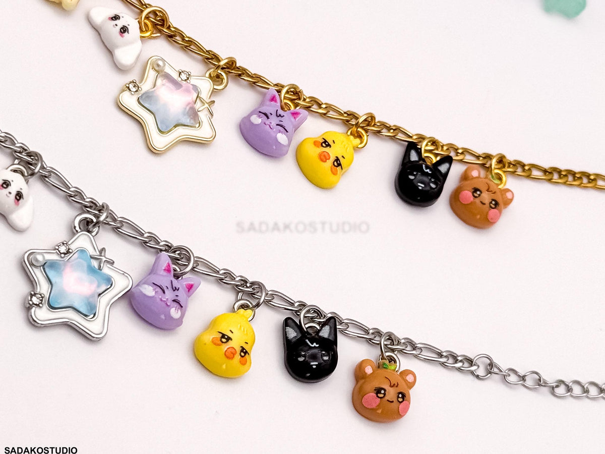 ATEEZ inspiriertes Bettelarmband mit Aniteez charms für ATINY, silber oder Gold Armband