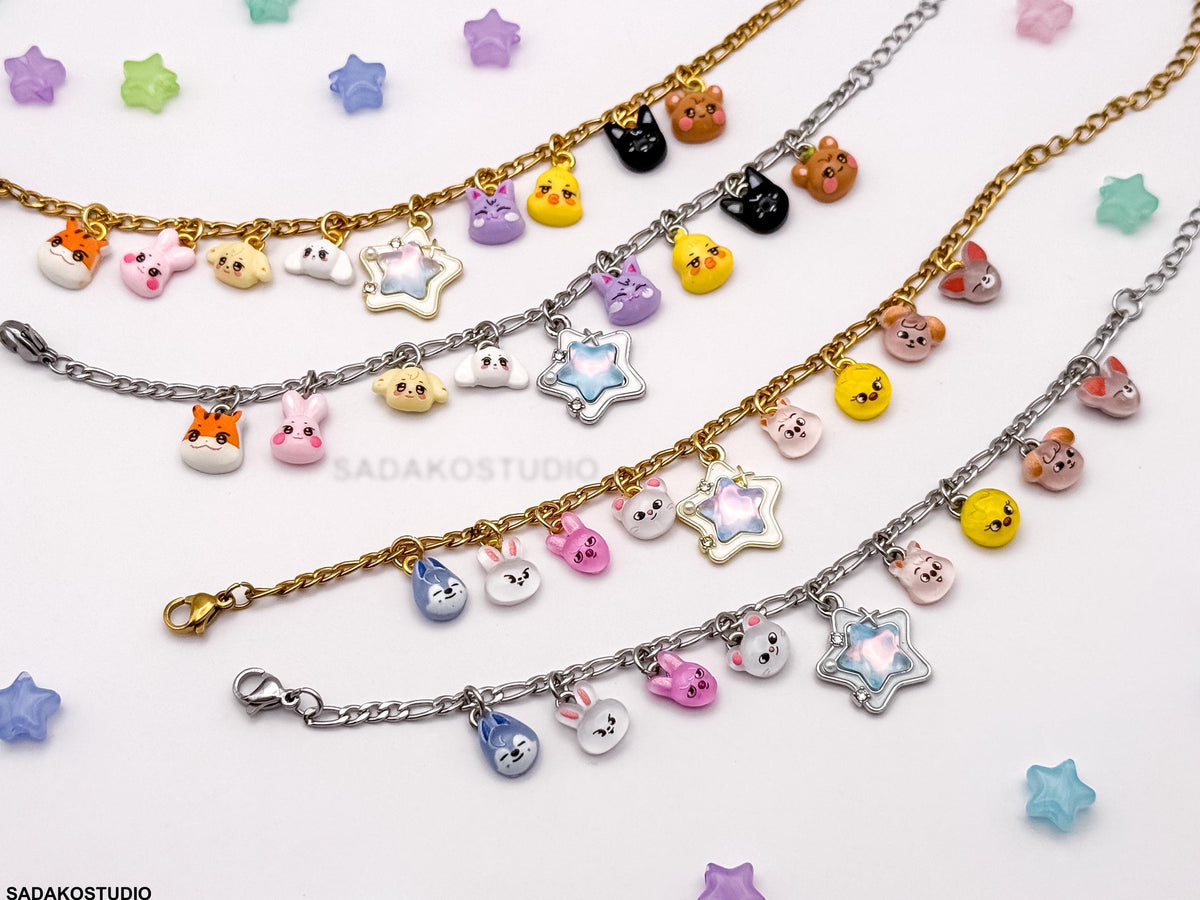 ATEEZ inspiriertes Bettelarmband mit Aniteez charms für ATINY, silber oder Gold Armband
