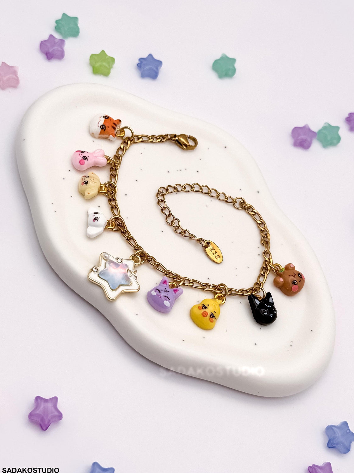 ATEEZ inspiriertes Bettelarmband mit Aniteez charms für ATINY, silber oder Gold Armband