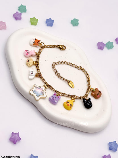 ATEEZ inspiriertes Bettelarmband mit Aniteez charms für ATINY, silber oder Gold Armband
