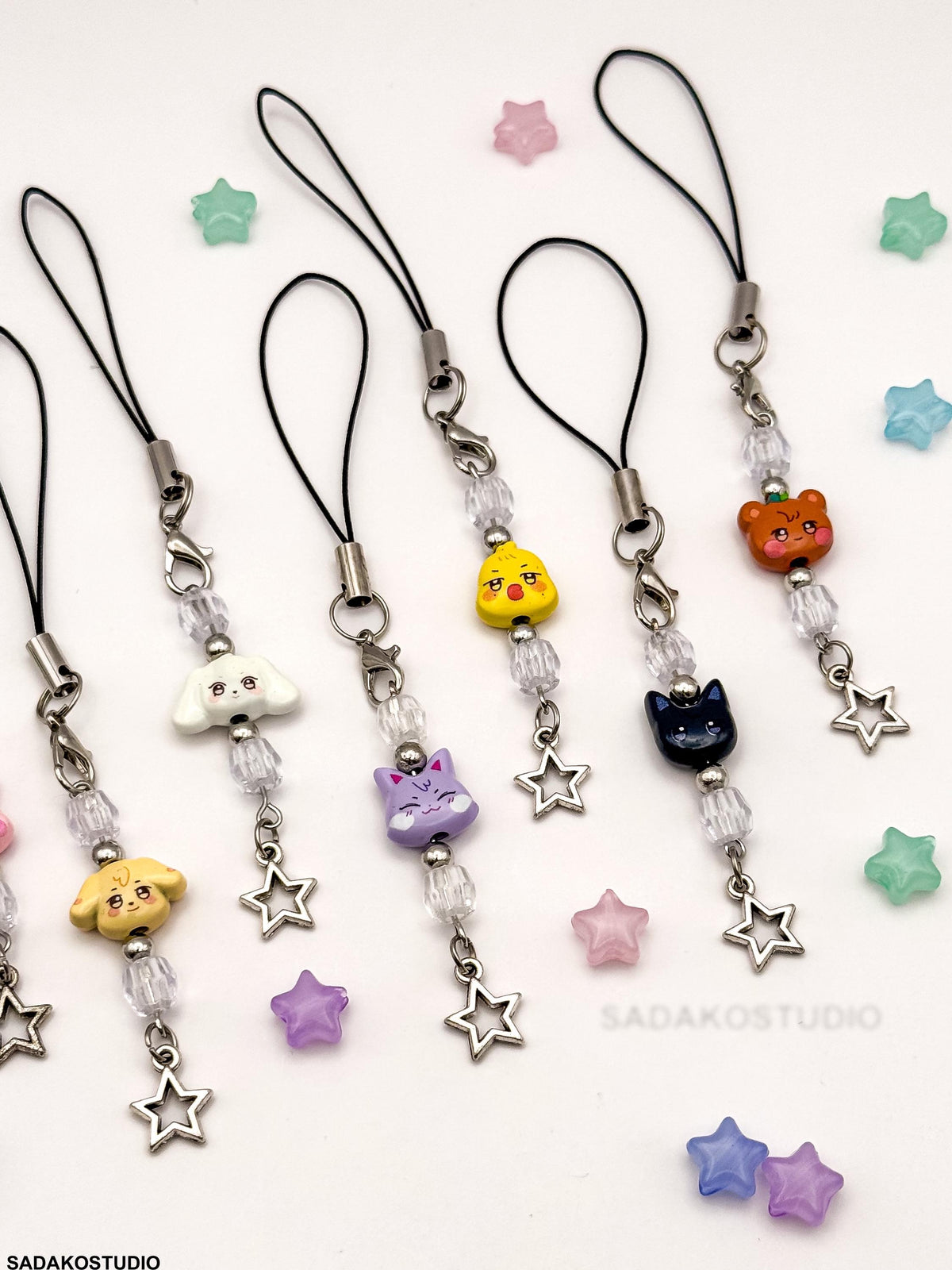ATEEZ ANITEEZ Phone Charm | Handgemachter Handy Anhänger mit Perlen & Stern | K-Pop Accessoire für ATINYs