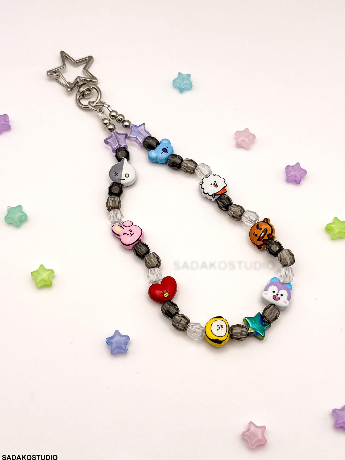 K-Pop Phone Charm | Aniteez SKZOO Bangtan Handykette | Handgemachter Handy Anhänger mit Perlen | ATEEZ Stray Kids ARMY