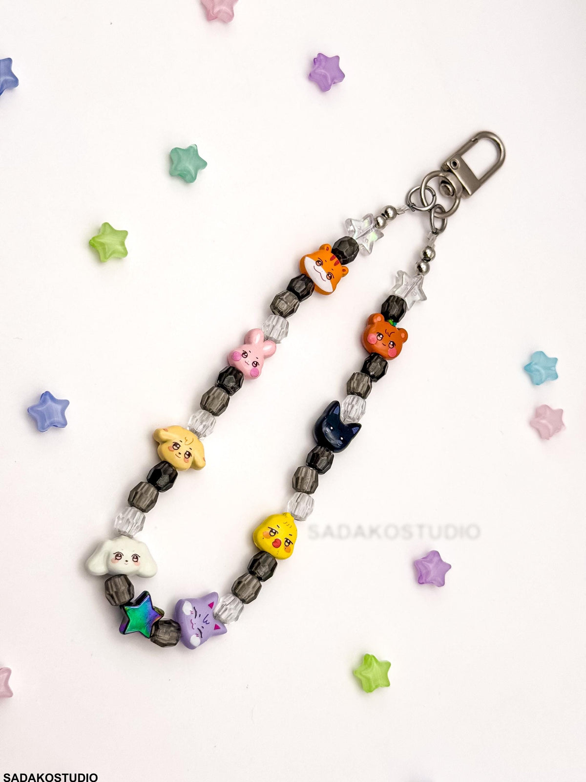 K-Pop Phone Charm | Aniteez SKZOO Bangtan Handykette | Handgemachter Handy Anhänger mit Perlen | ATEEZ Stray Kids ARMY