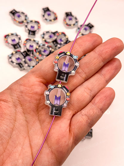 Bangtan Lightstick Acrylperlen | K-Pop DIY Schmuck & Friendship Bracelets | Motivperlen für ARMY Freebies