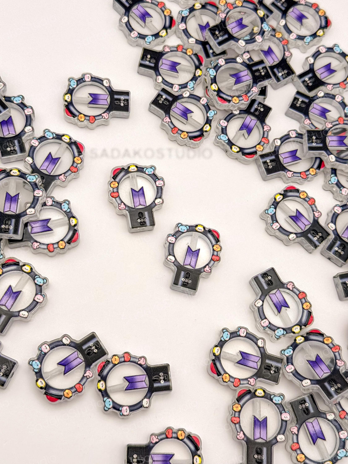 Bangtan Lightstick Acrylperlen | K-Pop DIY Schmuck & Friendship Bracelets | Motivperlen für ARMY Freebies