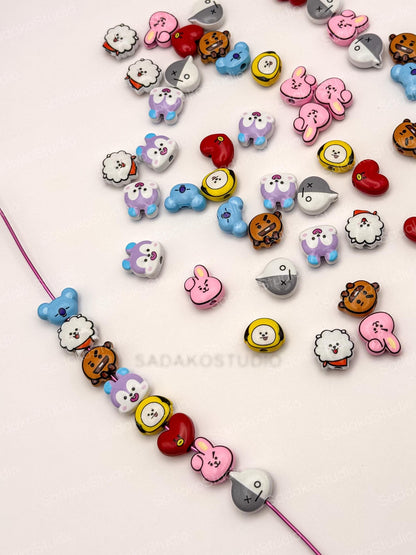 Bangtan ARMY Motivperlen | 8 Charaktere | DIY Perlen für Armbänder, Ketten & K-Pop Freebies | Friendship Bracelets