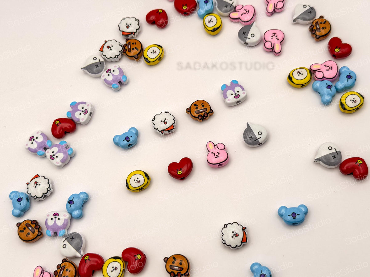 Bangtan ARMY Motivperlen | 8 Charaktere | DIY Perlen für Armbänder, Ketten & K-Pop Freebies | Friendship Bracelets