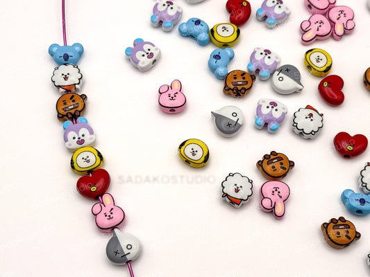 Bangtan ARMY Motivperlen | 8 Charaktere | DIY Perlen für Armbänder, Ketten & K-Pop Freebies | Friendship Bracelets