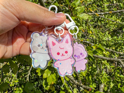 ATEEZ ANITEEZ ColorTeez Keychain | Bunter Holo Glitzer Schlüsselanhänger | K-Pop Anhänger für ATINYs